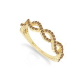 natural citrine twisted wedding band rings in yellow gold vermeil